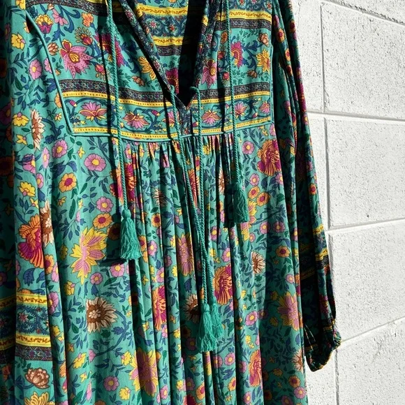 🌾 Spell and the Gypsy folk town turquoise midi dress - Picture 8 of 9